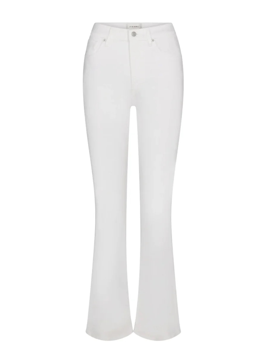 Frame Denim White Flare High-Rise Jeans